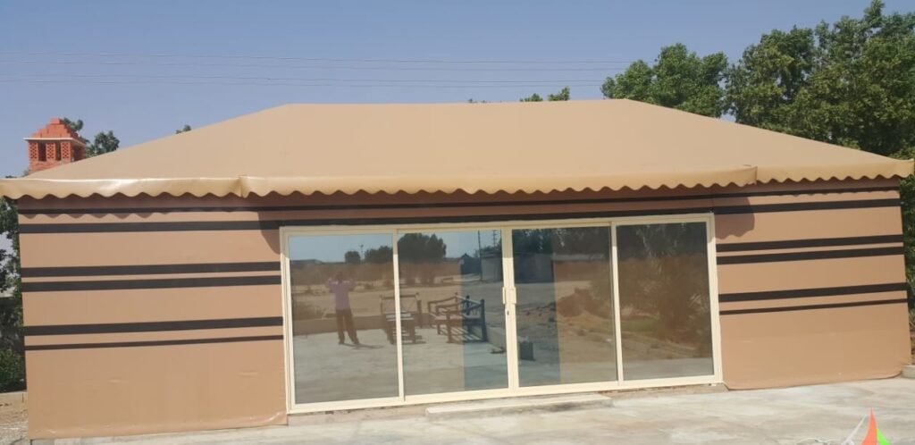 صورة تركيب بيوت شعر - مظلات وسواتر المدينة